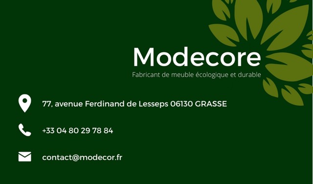 Carte de visite de Modecor. 